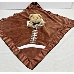 Bearington Baby Touchdown Snuggler Football Brown Bear Security Blanket Lovey